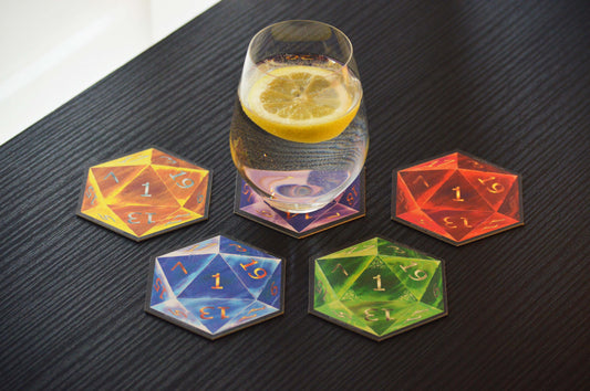 D20 Coasters - Full Color Set - 5 Pack