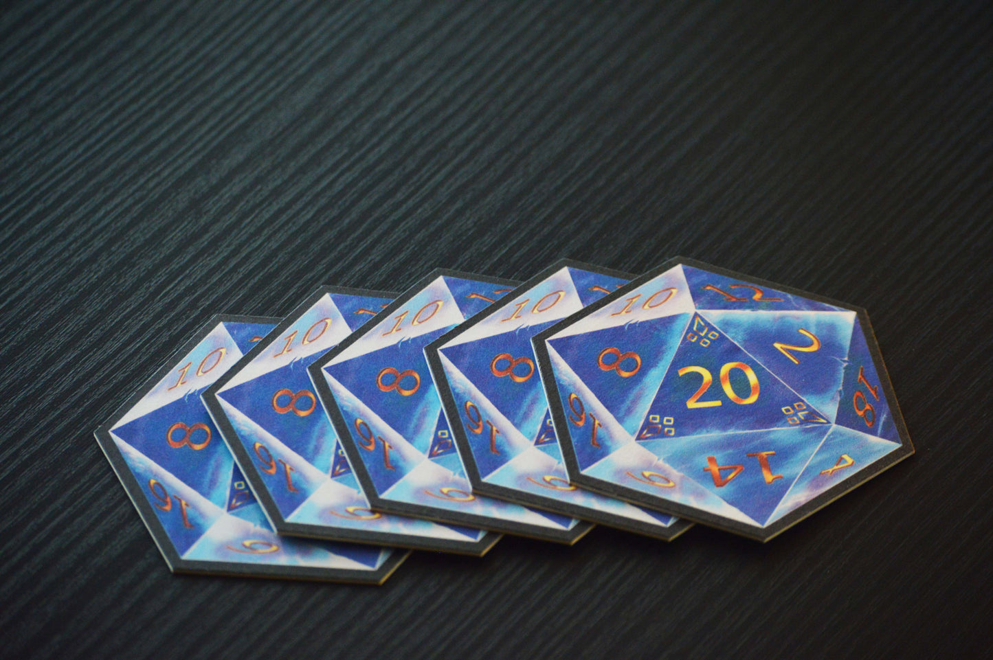D20 Coasters - Blue - 5 Pack