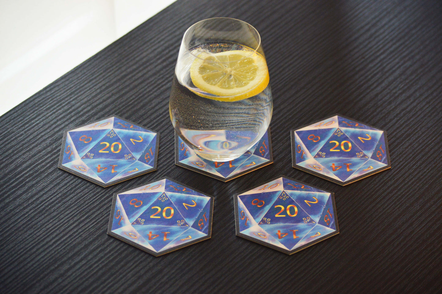 D20 Coasters - Blue - 5 Pack