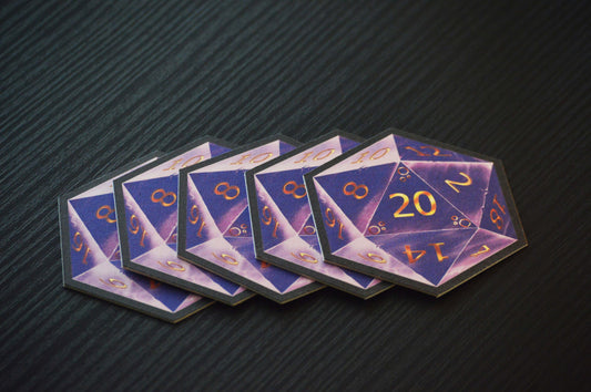 D20 Coasters - Purple - 5 Pack