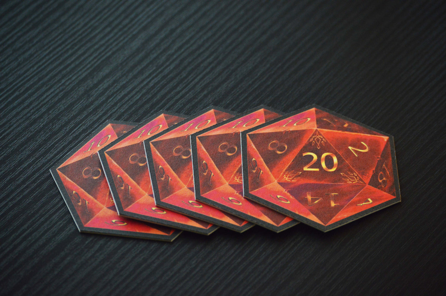 D20 Coasters - Red - 5 Pack